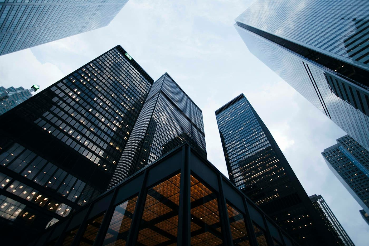 Modern commercial buildings and infrastructure